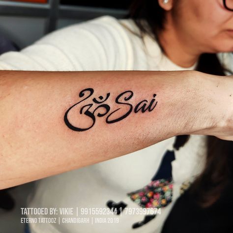 #om #sai Tattoo. Did this small tattoo few days back. Thanks for looking. For appointments 7973997674, 9915592344.... Sai Baba Name Tattoo, Sai Tattoo Design, Om Sai Ram Tattoo Design, Sai Name Tattoo, Om Sai Ram Tattoo, Sai Baba Tattoo Design, Sai Ram Tattoo, Shree Tattoo, Sai Tattoo