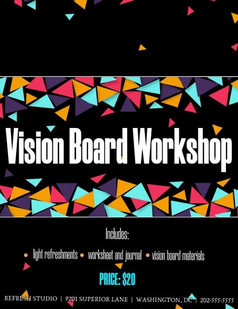 Vision Board Party Vision Board Materials, Vision Board Workshop, Board Party, Vision Board Party, Promote Small Business, Business Promotion, Social Media Pages, Party Flyer, Christmas Is Coming