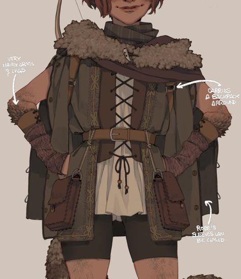 ArtStation - d&d character design, Laura Pérez Park Ranger Character Design, Trapper Character Design, Winter Clothes Character Design, Dnd Shifter Character Design, D&d Outfit Design, Ranger Dnd Outfit, Fighter Outfit Character Design, Forest Ranger Outfit, Treasure Hunter Character Design