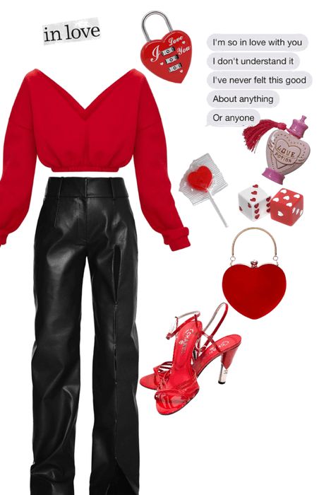 Valentine Dress Aesthetic, Aesthetic Valentines Outfit Ideas, Hot Valentines Outfit, Valentine's Outfit Aesthetic, Valentine’s Day Dance Outfits, Black And Red Valentines Outfit, Valentines Day Outfit Ideas Aesthetic, Valentine’s Day Casual Outfit, Cute Casual Valentine's Day Outfits