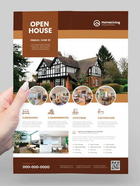 Sale Flyer Design, Spec House, Property Brochures, Property Sale, Real Estate Marketing Design, Flyers Design, Pamphlet Design, Flyer Design Layout, Real Estates Design