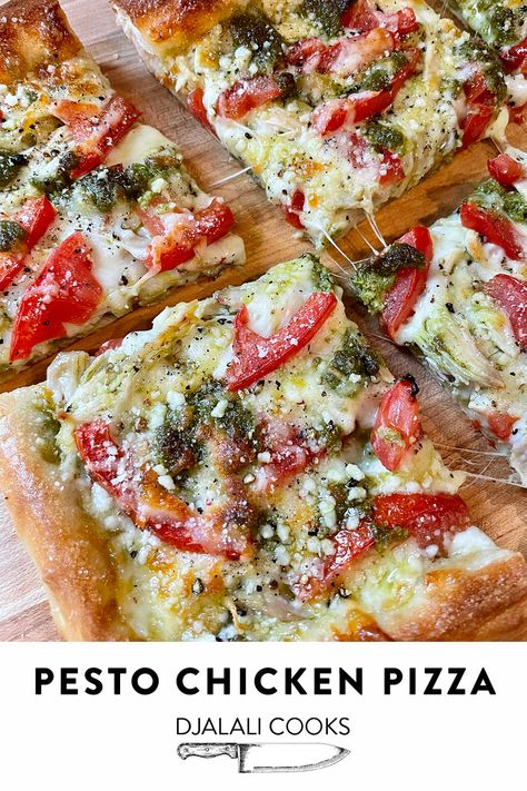 Casserole Pizza, Pizza Appetizer, Pesto Pizza Recipe, Pizzas Recipe, Pizza Oven Recipes, Flatbread Pizza Recipes, Flatbread Recipes, Pizza Recipes Homemade, Chicken Pizza