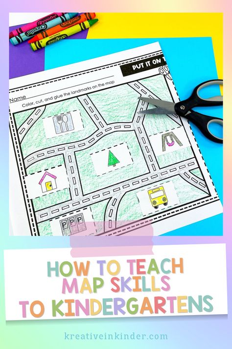 Maps Preschool, Mapping Activities, Map Activities For Kindergarten, Map Activities For Preschool, Maps For Kindergarten, Map Symbols For Kids, Maps Kindergarten, Kindergarten Map Activity, Prek Map Activities