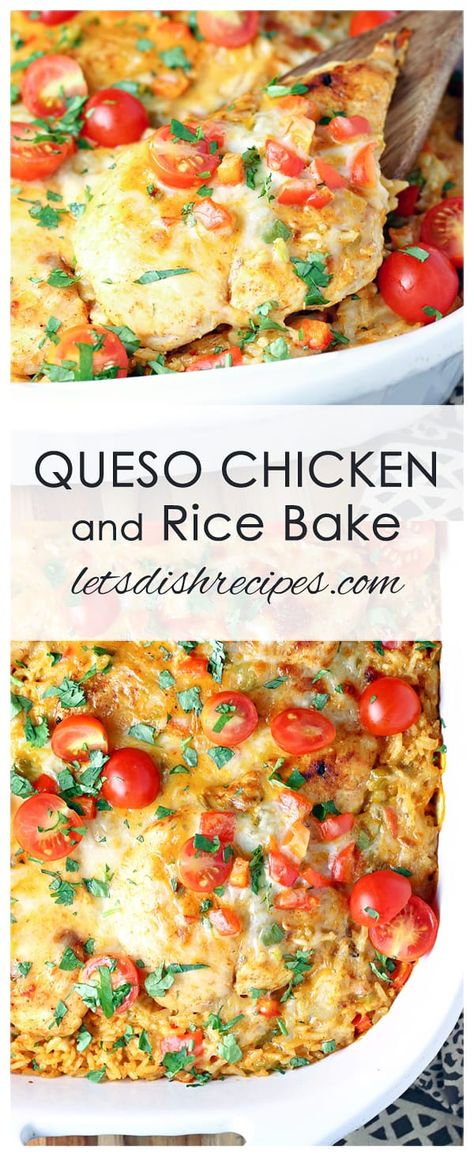 Vegetable Comfort Food, Queso Chicken And Rice Casserole, Salsa Con Queso Chicken And Rice, Meals With Queso, Chicken Queso Casserole, Queso Smothered Chicken And Rice, Queso Chicken And Rice Bake, Queso Salsa Chicken And Rice, Best Tex Mex Recipes