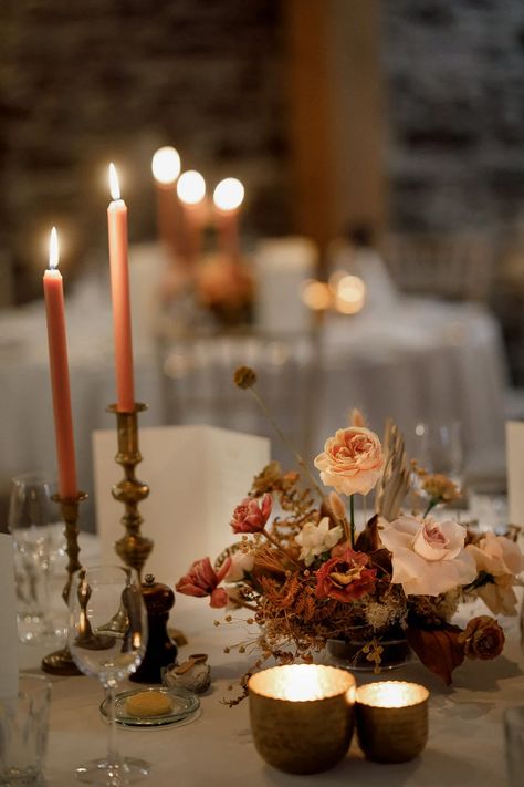 A Sophisticated & Chic Autumn Wedding at Ballyvolane House Candlelit Fall Wedding, Tuscan Fall Wedding Decor, Autumn Wedding Candle, Fall English Garden Wedding, Elegant September Wedding Ideas, Fall Estate Wedding, Wedding Decor October, Old Money Fall Wedding, Autumn Cottagecore Wedding