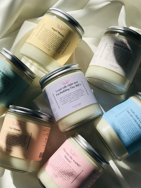 Candle Inspo Aesthetic, Candle Business Aesthetic, Candle Making Aesthetic, Soy Candles Ideas, Candle Design Ideas, Candle Marketing, Angel Mama, Handmade Scented Candles, Craft Fair Booth Display