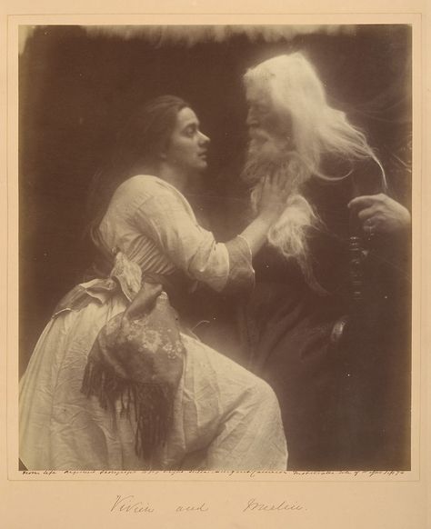 <strong>Inscription:</strong> Inscribed in black ink on mount, recto BL to BR beneath image: "From Life Registered Photograph Copy Right Julia Margaret Cameron Fresh Water Isle of Wight Sep 74", "Vivien and Merlin [below inscription]" Merlin 2, Julia Margaret Cameron, Getty Museum, History Of Photography, Pre Raphaelite, Historical Characters, Isle Of Wight, Victoria And Albert, Victoria And Albert Museum