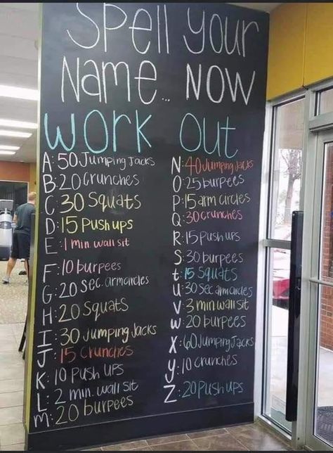 Anytime Fitness Gym, Saturday Workout, Gym Chalk, Spell Your Name, Chalk Wall, Arm Circles, Boxing Quotes, Anytime Fitness, Motivation Board