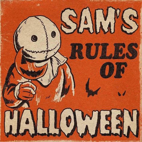 HALLOWEEN 🎃 MAGICK on Instagram: “🎃 HAPPY FRIDAY 🎃 125 days until Halloween! . . . Help me find the original artist!” Sam Trick R Treat, Vintage Halloween Art, Days Until Halloween, Trick R Treat, The Boogeyman, Horror Posters, Retro Horror, Halloween Tags, Halloween Wallpaper Iphone