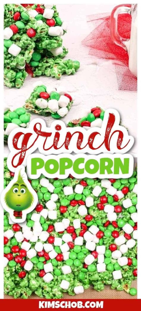 Grinch Popcorn Recipe, Christmas Popcorn Recipes, Grinch Popcorn, Popcorn Recipes Sweet, Christmas Snack Mix, Popcorn Recipes Easy, Grinch Cookies, Christmas Popcorn, Sweet Popcorn