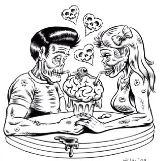 Bible Scripture Tattoos, Retro Zombie, Zombie Couple, Snake Sketch, Live In Spain, Zombie Pin Up, Scripture Tattoos, Cupcake Tattoos, Arte Zombie