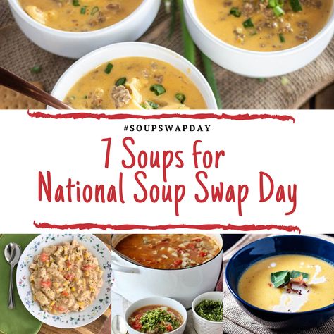 7 Soups for National Soup Swap Day #SoupSwapDay Soup Swap, Swap Party, A Snowy Day, Bowl Of Soup, Big Bowl, Snowy Day, Recipe Box, Soups And Stews, Good Mood