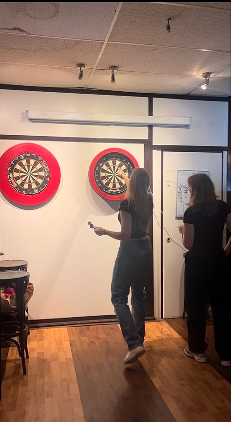 Throwing Darts Aesthetic, Playing Darts Aesthetic, Dart Board Aesthetic, Darts Aesthetic, Bowling Photoshoot, Dirty 30 Birthday Party, Throwing Darts, Darts Game, Boys Night