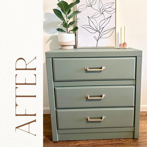 SOLD Vintage solid wood 3-drawer dresser by Lea Furniture - Refinished in Fusion Mineral Paint in the color “Carriage House” - a beautiful sage green with a soft matte finish. Dimensions: 30”L x 31.5”H x 18”D ••••••••• Message to claim or linked link in my bio 🫶🏼 Sage Green Dresser, Green Dresser, 3 Drawer Dresser, Fusion Mineral Paint, Carriage House, Green Baby, Mineral Paint, Drawer Dresser, Baby Furniture