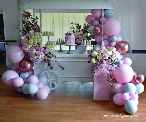 Stunning Birthday Decorations For A Successful Party. Contact Us For Decorating Your Birthday Or #Events Across South India. Balloon Backdrop, Balloon Diy, Balloon Art, Baby Shower Balloons, Girl Shower, Baby Party, Shower Cakes, Balloon Garland, Happiness Is