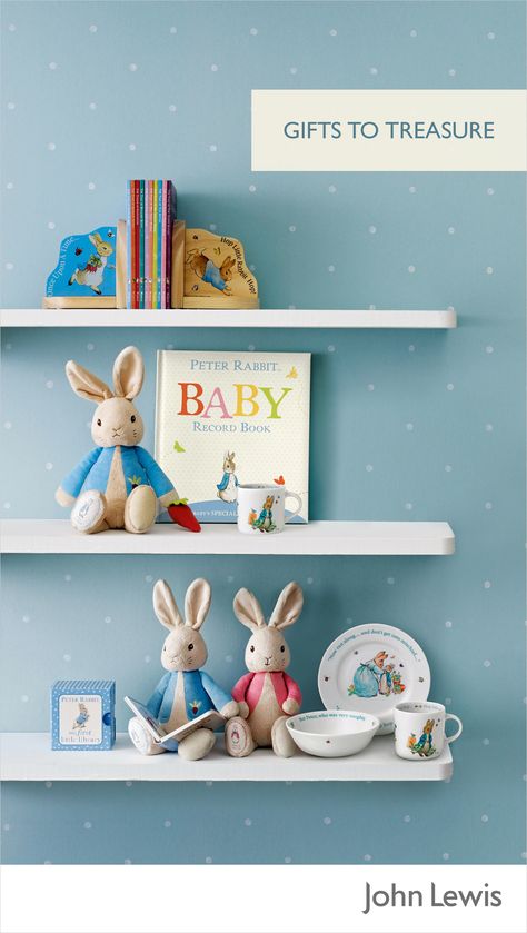 Celebrate a new baby’s arrival with our selection of gifts – the Beatrix Potter range is timeless, perfect for a boy or a girl, and makes a lovely display in the nursery. You could go for a cute soft toy, a book for bedtime, or a classic mini Wedgewood set that mum and dad will love having on show in the nursery. Peter Rabbit Nursery Decor, Peter Rabbit Nursery Boy, Beatrix Potter Nursery, Rabbit Ceramic, Peter Rabbit Nursery, Planning Book, Rabbit Nursery, Rabbit Soft Toy, Rabbit Baby