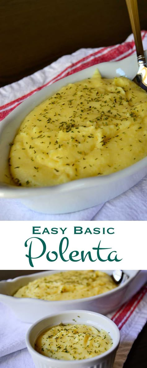 Corn Meal Polenta Recipes Easy, Savory Polenta Recipes, How To Make Polenta With Cornmeal, Corn Polenta Recipes, Corn Meal Recipes Dinner, Recipes With Corn Meal, Corn Meal Mush Recipe, Easy Polenta Recipes, Polenta Recipes Easy