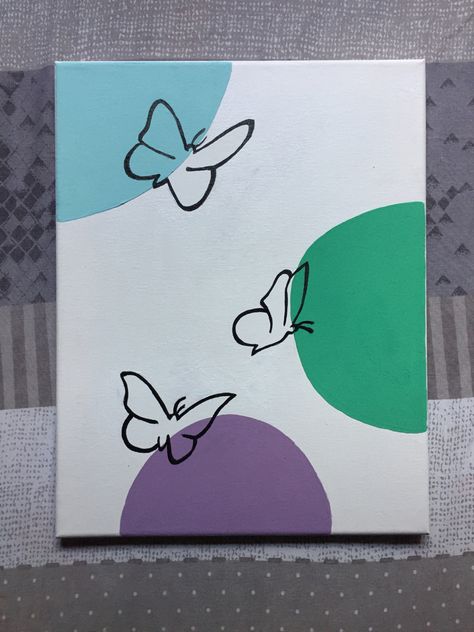 #homedecorideas #aestheticart #artwork Ideas Para Pintar Cuadros Aesthetic, Cuadros Aesthetic, Butterfly Canvas Painting, Bedroom Art Painting, Mini Tela, Embroidered Canvas Art, Bond Paper Design, Butterfly Art Painting, Canvas Art Quotes