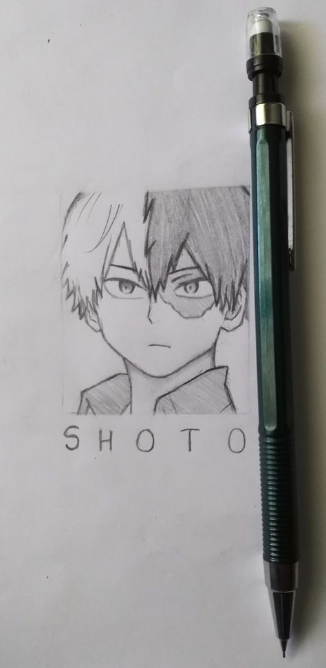 Shotodoroki Drawing, My Hero Academia Easy Drawing, Mha Easy Sketches, Basic Anime Drawing For Beginners, Mha Drawing Ideas, Mha Easy Drawing, Easy Mha Drawings, Mha Drawings Pencil, Todoroki Drawing Easy