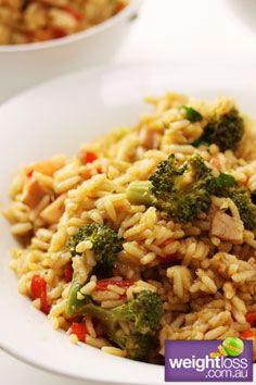 Dinner Recipes Broccoli, Shredding Meals, Tomato And Rice, Recipes Broccoli, Broccoli Bacon, Pilaf Recipe, Pilaf Recipes, Pasta Rice, Calorie Meals