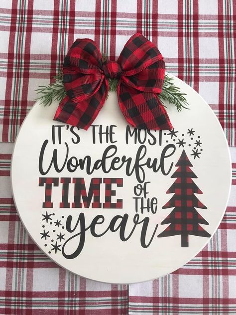 Christmas Door Wreath, Christmas Door Wreaths, Outdoor Paint, Christmas Door Hanger, Wonderful Time Of The Year, Christmas Door, Door Wreath, Time Of The Year, Door Hanger