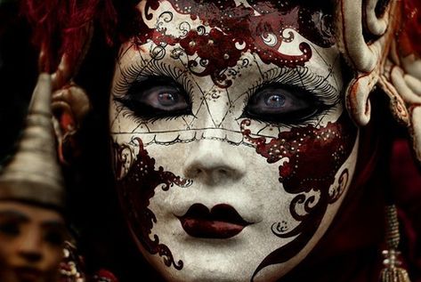 Creepy Doll Makeup | POST YOUR FREE LISTING TODAY!   Hair News Network.  All Hair. All The Time.  http://www.HairNewsNetwork.com Harlequin Mask, Venice Mask, Venetian Carnival Masks, Carnival Mask, Carnival Of Venice, Venetian Masquerade, Venetian Masks, Venetian Mask, Doll Makeup