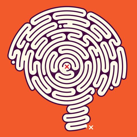 Amazing Maze Brain. Illustration of an intriguing mind puzzle in the form of a b , #SPONSORED, #Illustration, #intriguing, #Brain, #Amazing, #Maze #ad Maze Illustration, Kids Camp Activities, Amazing Maze, Brain Shape, Brain Graphic, Puzzle Graphic, Brain Illustration, Mind Puzzles, Maze Design