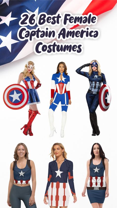 When it comes to picking the best female Captain America costume for many occasions, we are delighted to help you make your choice! The following deas of 26 of the best female Captain America costumes will suit your characters and personality at its best. Let’s check them out! Womens Captain America Costume, Captain America Halloween Costume Women, Captain America Female Costume, Diy Captain America Costume For Women, Female Avengers Costumes, Captain America Women Costume, Avengers Costumes For Women, Captain America Costume For Women, Female Captain America Costume