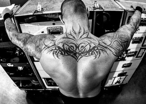 ✦ Pinterest: @Lollipopornstar ✦ Randy Orton's back | Tattoos Randy Orton Tattoo, Star Tattoos For Men, Aztec Warrior Tattoo, Skull Rose Tattoos, Randy Orton Wwe, Skull Stencil, Back Tattoos For Guys, Daniel Bryan, Japanese Sleeve Tattoos