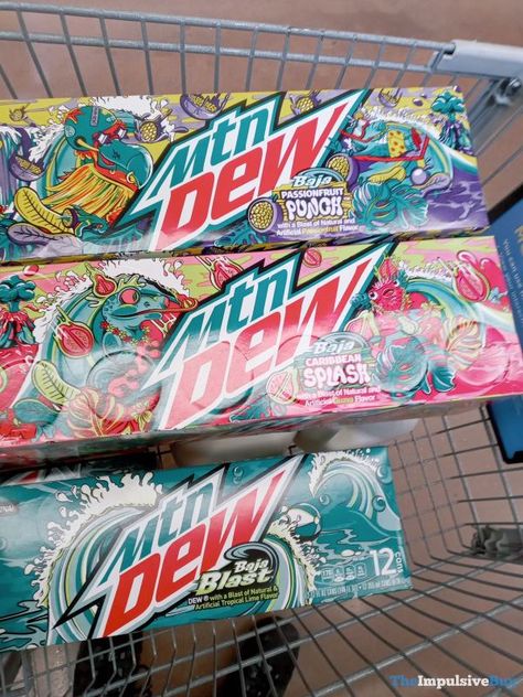 Fruit shooting volcanoes? Sometimes I think the packaging artwork is as interesting as the Dew flavor itself. Oh, Baja Blast is also back. (Spotted by Robert at Kroger.) If you’re out shopping and see new products, snap a picture of them, and send them in via an email (theimpulsivebuy@gmail.com) with where you found them and […] The post SPOTTED: Mtn Dew Baja Passionfruit Punch and Baja Caribbean Splash appeared first on The Impulsive Buy. Mtn Dew Baja Blast, Packaging Artwork, Baja Blast, Sparkly Tights, Mtn Dew, Notes Study, Curly Hair Accessories, Character Board, Exotic Food