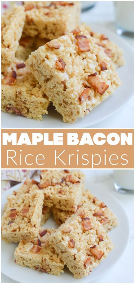 Bacon Rice Krispie Treats, Maple Bacon Bars, Maple Syrup Snacks, Bacon Desserts Easy, Maple Rice Krispie Treats, Farmers Market Treats, Rice Crispy Treats Ideas, Maple Bacon Fudge, Bacon Fudge