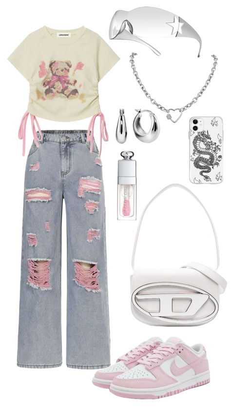 #outfitinspo Cocette Aesthetic Outfits, Pink Y2k Outfit, Mode Rose, Trendy Outfits For Teens, Cute Lazy Day Outfits, Quick Outfits, Cute Everyday Outfits, Cute Simple Outfits, Really Cute Outfits