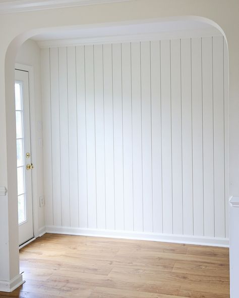 Diy Vertical Shiplap, Vertical Shiplap, White Wood Paneling, Wall Paneling Diy, Shiplap Wall, Plank Walls, White Shiplap, Wood Panels, Wood Bedroom