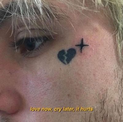 lil peep | Tumblr Guardian Angel Tattoo Designs, Hellboy Tattoo, Lil Peep Lyrics, Guardian Angel Tattoo, Lil Peep Hellboy, Angel Tattoo Designs, Little Bo Peep, Diy Tattoo, Face Tattoos