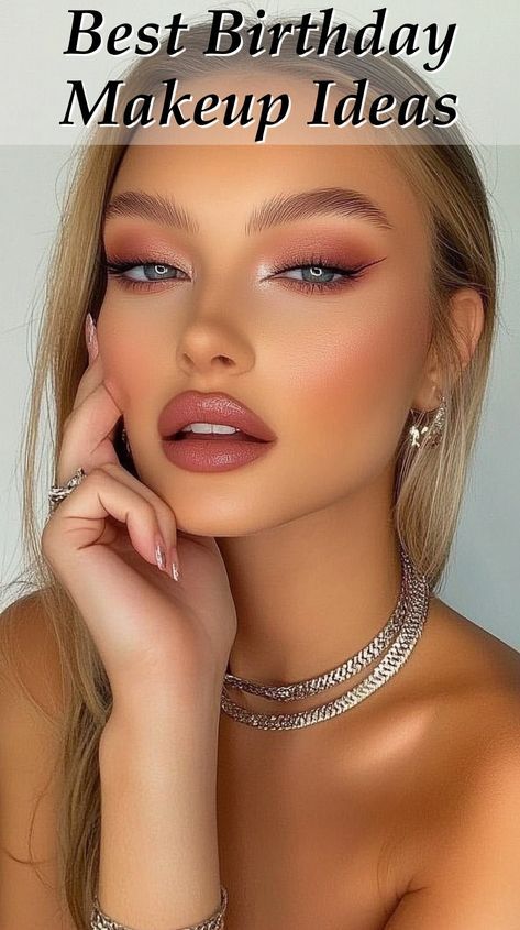 Makeup For Sweet 16, Birthday Makeup Looks, Old Makeup, Birthday Makeup, Face Roller, Small Makeup, Bold Lips, 27 Years Old, Glitter Eyeshadow