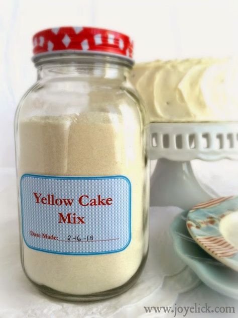 Diy Yellow Cake, Cake Mix Recipes Homemade, Homemade Yellow Cake, Yellow Cake Mix Recipes, Homemade Cake Mixes, Homemade Ingredients, Baking Mix Recipes, Homemade Dry Mixes, Boxed Cake Mixes Recipes