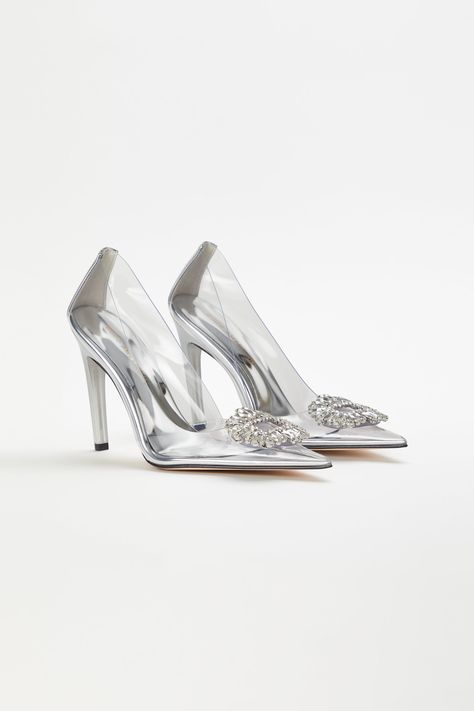 CINDER-F*CKING-RELLA PUMP | GLASS002 – GOOD AMERICAN Holiday Work Party, Astrology Fashion, I Do Shoes, Cinderella Heels, Heels And Bags, 80s Accessories, Bridal Clothes, Clear Pumps, American Shoes