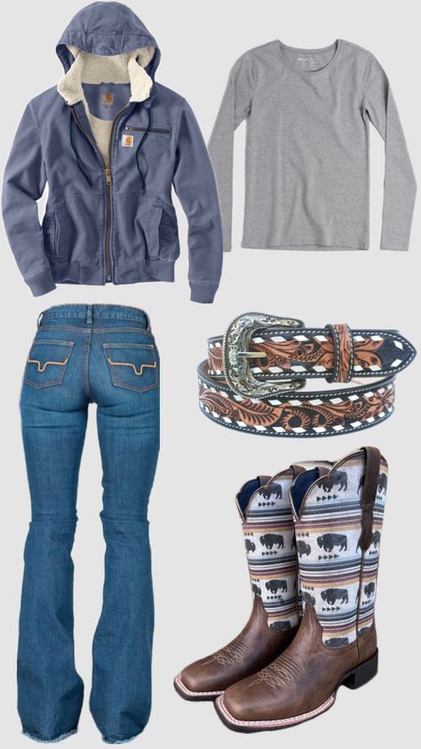 Western Sweatshirt Outfit, County Fits, Western School Outfits, Virgo Outfits, Clothes Collage, Bootcut Jeans Outfit, Fits 2023, Country Couple, Hot Trucks