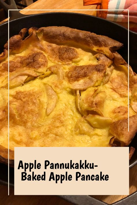 Finnish Oven Pancake Recipe, Classic Pancakes, Finnish Pancakes, Baked Apple Pancake, Scandinavian Desserts, Finnish Cuisine, Oven Pancakes, Finnish Recipes, Apple Pancakes