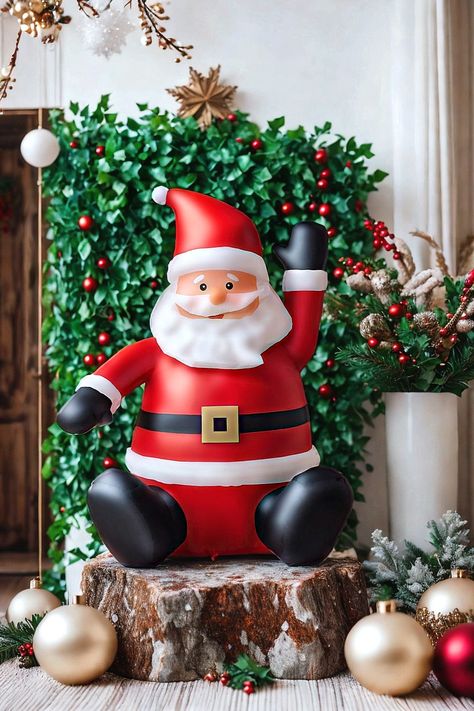 Comin 4 FT Christmas Inflatable Santa Claus with Built-in LED Light, Light up Santa Sitting Raising Hand Outdoor Christmas Decoration, Blow UP Yard Decoration for Xmas Garden Lawn Party Yard Outdoor Holiday Decorations, Inflatable Santa, Lawn Party, Christmas Inflatables, Outdoor Holiday Decor, Garden Lawn, Outdoor Christmas Decorations, Outdoor Christmas, Yard Decor