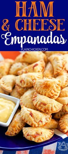 Make Ahead Ham, Ham And Cheese Empanadas, Pie Crust Appetizers, Empanadas Recipes, Cheese Empanadas Recipe, Pickle Appetizer Recipes, Cheese Empanadas, Hand Pies Savory, Homemade Ham