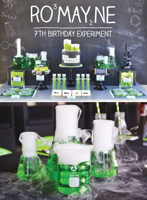 Experiment Birthday Party, Science Themed Birthday Party, Diy Stand, Mad Science Party, Scientist Birthday, Mad Scientist Party, Scientist Party, Cool Science, Science Birthday