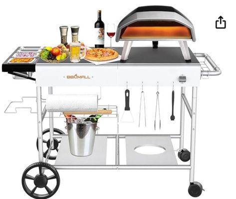 BBQMall Pizza Oven Cart Table for Ooni Koda/Karu/Fyra 16 & 12 with Pizza Topping Station, Movable Food and Prep Workcart, Outdoor Grill Stand for Ninja Woodfire, Blackstone Griddle Cuisinart etc Grill : Amazon.ca: Home Ooni Pizza Oven Table, Pizza Oven Cart, Tabletop Pizza Oven, Outdoor Grill Table, Pizza Oven Stand, Pizza Oven Table, Ooni Koda 16, Pizza Oven Pizza, Stand Modular