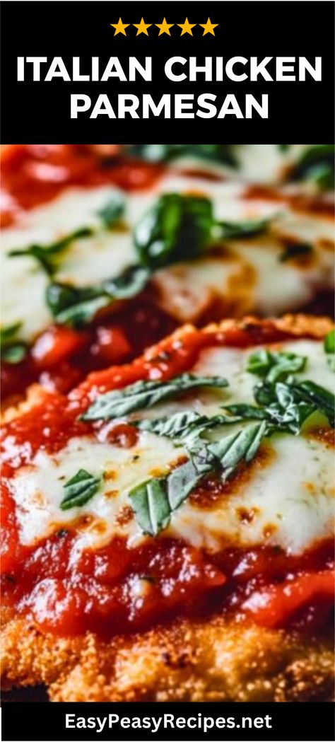 Chicken Parmesan Marinara Recipe, Chicken And Marinara Recipes, Italian Chicken Parmesan Recipe, Italian Chicken Parmesan, Easy Italian Chicken, Crispy Breaded Chicken, Chicken Parmesan Recipe Easy, Chicken Marinara, Quick Pasta Dishes