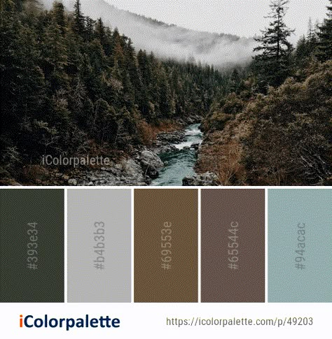 Maine Coast Color Palette, River House Color Palette, Minnesota Color Palette, Montana Color Palette, Mountain Color Pallete, Alpine Color Palette, River Colour Palette, Wilderness Color Palette, Cascades Color Palette