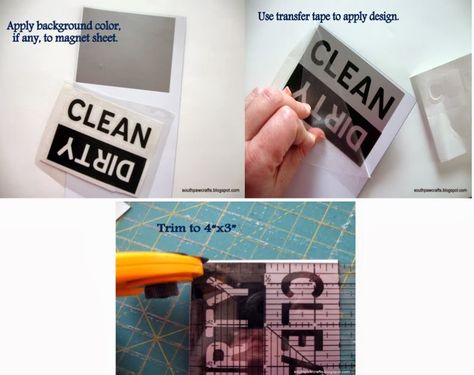 DIY Dishwasher Magnets: Clean/Dirty Silhouette Magnets Tutorial {Sub Teacher Project} ~ Silhouette School Make Magnets With Cricut, How To Make Magnets With Silhouette, Dirty Clean Dishwasher Sign, Chore Magnets, Clean Dirty Dishwasher Magnet, Dishwasher Machine, Teacher Projects, How To Clean Rust, Dishwasher Magnet