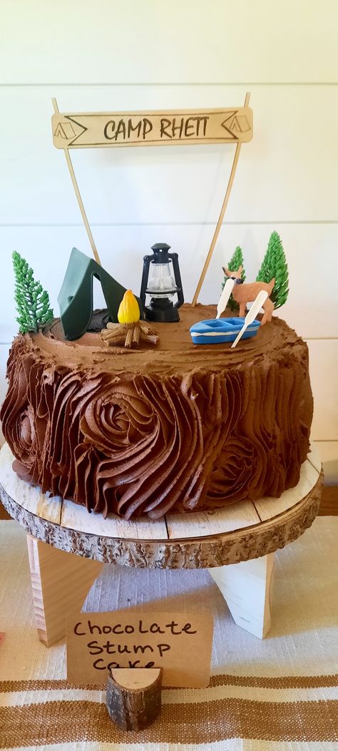 Outdoors Themed Cake, Camping Birthday Party Cake Ideas, Camping Bday Cake, Camping Theme Birthday Party Cake, Camper Cakes Birthday, Camp Cake Ideas, Adventure Themed Cake, Camping Birthday Cake Ideas, Camp Themed Cake