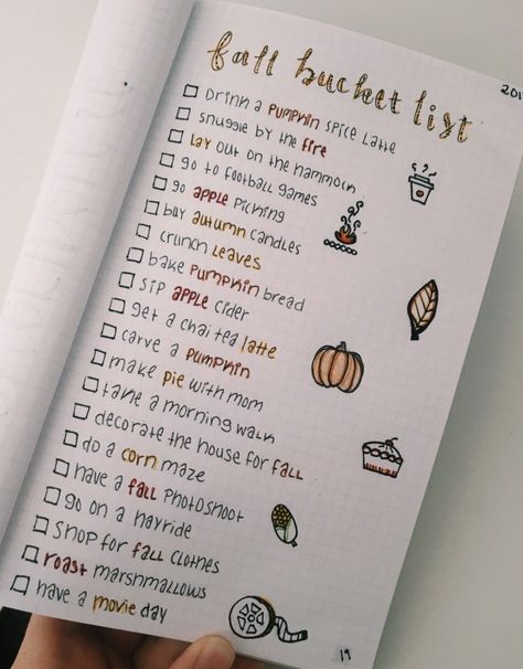 Fall Bullet Journal Ideas, Fall Bullet Journal, Autumn Bullet Journal, Bullet Journal Calendrier, Fall Mood Board, Bullet Journal Ideas, Fall Bucket List, Bullet Journal Inspo, Fall Feels