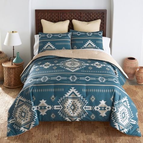 Mesquite 3PC Comforter Set from Your Lifestyle by Donna Sharp - On Sale - Bed Bath & Beyond - 37091059 Country Bedding Sets, Western Comforter Sets, Southwestern Bedding, Western Bedding Sets, Sky Quilt, Bedroom Turquoise, Western Bedding, Bed Ensemble, King Size Quilt