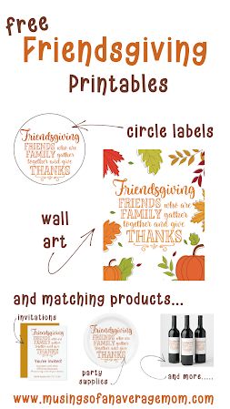 Free Friendsgiving Printables - circle labels and wall art. And you can purchase the matching products as well. Free Friendsgiving Printables, Friendsgiving Printables Free, Friendsgiving Invitations Free, Friendsgiving Printables, American Thanksgiving, Happy Friendsgiving, Friendsgiving Invite, Invitation Etiquette, Wedding Invitation Etiquette